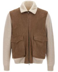 Volfagli - Arena Shearling-Collar Leather Jacket - Lyst