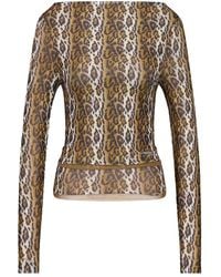 House Of Sunny - Animal-Print Long-Sleeve Top - Lyst