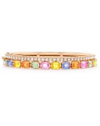 Pragnell - 18Kt Rose Sapphire Diamond Bangle Bracelet - Lyst