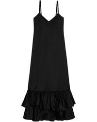 Jil Sander - Silk Blend Ruffle Dress - Lyst