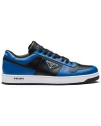 Prada - Downtown Brand-plaque Leather Low-top Trainers - Lyst