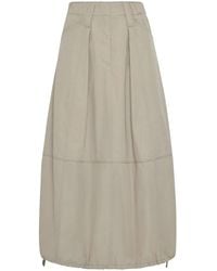 Brunello Cucinelli - Drawstring Midi Skirt - Lyst