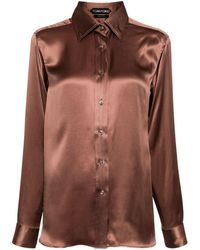 Tom Ford - Long-sleeved Silk-satin Shirt - Lyst