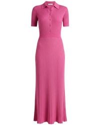 Gabriela Hearst - Ribbed-Knit Short-Sleeves Midi Dress - Lyst