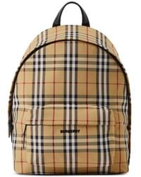 Burberry - Logo-plaque Check-print Backpack - Lyst