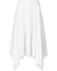 STAUD - Ainsley Lace-Trim Handkerchief-Hem Asymmetric Skirt - Lyst