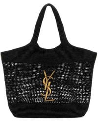 Saint Laurent - Raffia Icare Shopping Tote Bag - Lyst