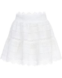Waimari - Lace-Trim Tiered Mini Skirt - Lyst