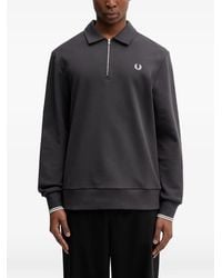 Fred Perry - Half-Zip Embroidered-Logo Sweater - Lyst