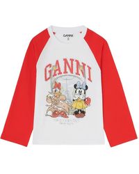 Ganni - T-Shirt With Minnie Mouse & Daisy Duck - Lyst