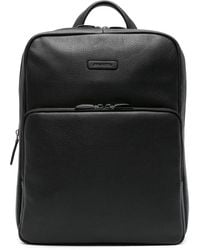 Piquadro - Logo-Patch Leather Backpack - Lyst