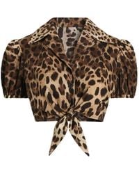 Dolce & Gabbana - Dolce & Gabbana Leo Print Cotton Top - Lyst