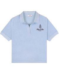 Sporty & Rich - Vendôme Crest-Embroidered Terry Polo Shirt - Lyst