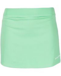 Sporty & Rich - Logo-print Elasticated-waistband Miniskirt - Lyst