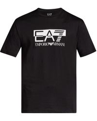 EA7 - Logo-print Cotton T-shirt - Lyst