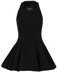 Balmain - Minikleid Mit Logo-Patch - Lyst