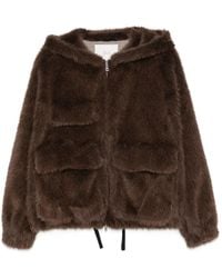 Tela - Hooded Faux-Fur Jacket - Lyst