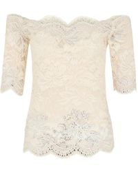 Rabanne - Off-Shoulder Embellished-Detail Top - Lyst