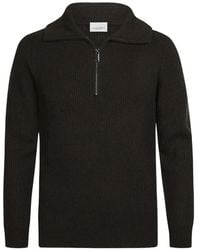 Profuomo - Ribbed-Knit Half-Zip Sweater - Lyst