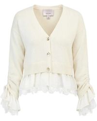 Cinq À Sept - Atley Lace-Trim Layered Cardigan - Lyst