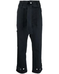 P.A.R.O.S.H. - Cropped Paperbag-Waist Trousers - Lyst