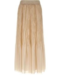 Peserico - Long Tie-Dye Pleated Skirt - Lyst