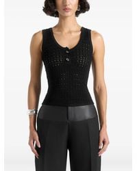 Manière De Voir - Nora Pointelle Knitted Tank Top With Knot Button - Lyst