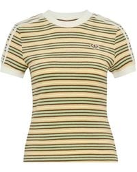 adidas - Summer Glow Striped Logo-Embroidered T-Shirt - Lyst
