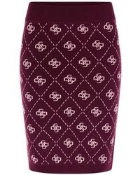 Guess - Sarah 4G Monogram-Print Skirt - Lyst