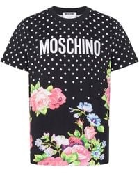 Moschino - Printed Organic Cotton Jersey T-Shirt - Lyst
