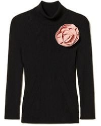 Twinset - Turtle-Neck Brooch Sweater - Lyst