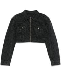 ROTATE BIRGER CHRISTENSEN - Zebra-Print Denim Jacket - Lyst