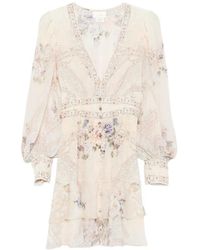CAMILLA - Floral-Print Silk Mini Dress - Lyst