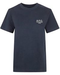 A.P.C. - Rue Madame Embroidered Logo T-Shirt - Lyst