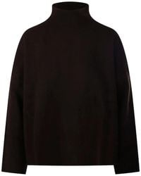 Allude - High-Neck Dropped-Shoulder Sweater - Lyst