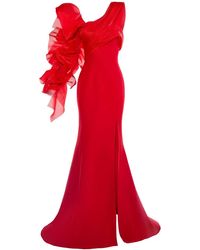 Gaby Charbachy - Ruffle-Sleeve Gown - Lyst