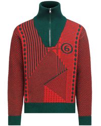 MM6 by Maison Margiela - Half-Zip Knit Sweater - Lyst