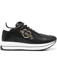 Love Moschino - Logo-Plaque Low-Top Sneakers - Lyst