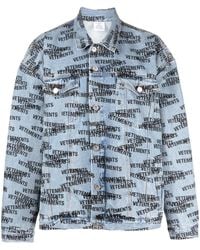 Vetements - Logo-Print Denim Jacket - Lyst