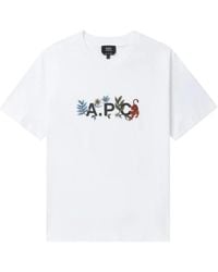 A.P.C. - Logo-Print Cotton T-Shirt - Lyst