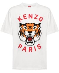 KENZO - Lucky Tiger Cotton T-shirt - Lyst