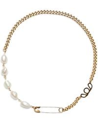 Labelled Jewellery - Safety-Pin Pearl Necklace - Lyst