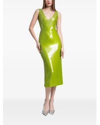 Gemy Maalouf - Fitted Sequins Midi Dress - Lyst