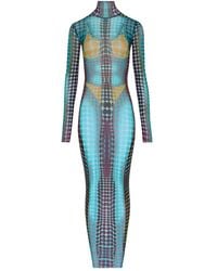 Jean Paul Gaultier - High Neck Multicolored Polka Dot Maxi Dress - Lyst