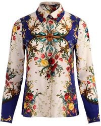 Alice + Olivia - Printed Silk Shirt - Lyst