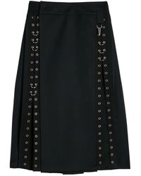 Simone Rocha - Eyelet-Embellished Pleated Midi Kilt - Lyst