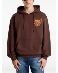DIESEL - Cotton Hoodie With Flock And Crack Print - Lyst