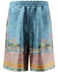 Pierre Louis Mascia - Aloe Floral-Print Silk Shorts - Lyst
