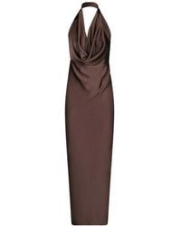 Blanca Vita - Cowl-Neck Halter-Neck Midi Dress - Lyst