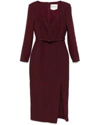 Roland Mouret - Square-Neck Belted Dress - Lyst